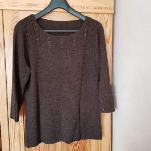 Damen Strickpulli braun mit Pailletten