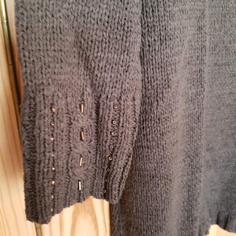 Damen Strickpulli braun mit Pailletten