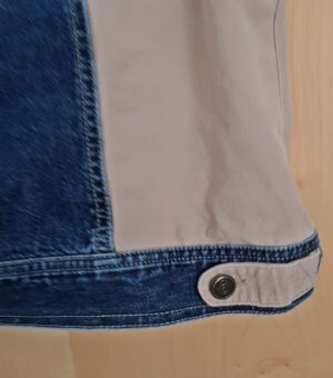 ärmelose Jeans-weste, blau beige mit Reißverschluss, CECIL