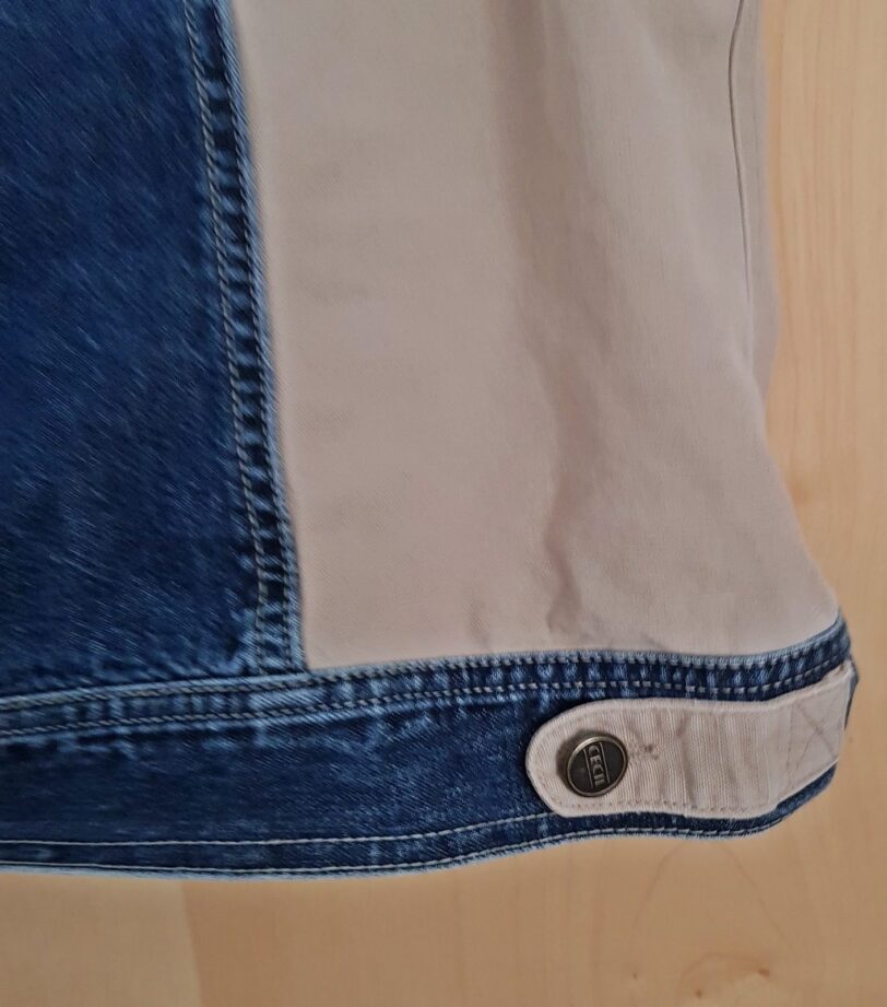 ärmelose Jeans-weste, blau beige mit Reißverschluss, CECIL
