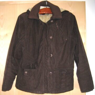 Feincordjacke mit Kragen und Kapuze