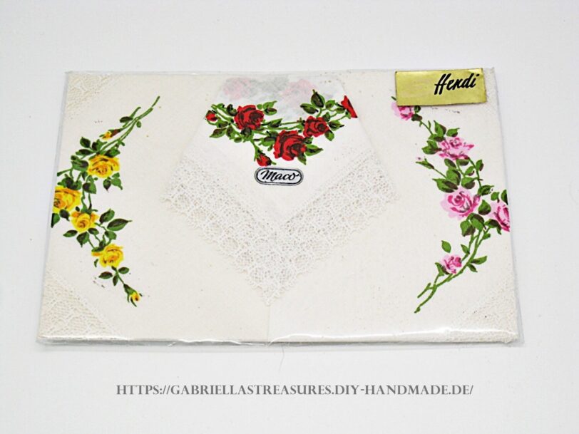 Vintage Damen Stoff Taschentücher