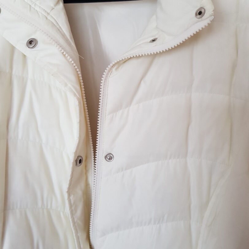 Midi-Daunenmantel aus den 80ern, weiß, XXL