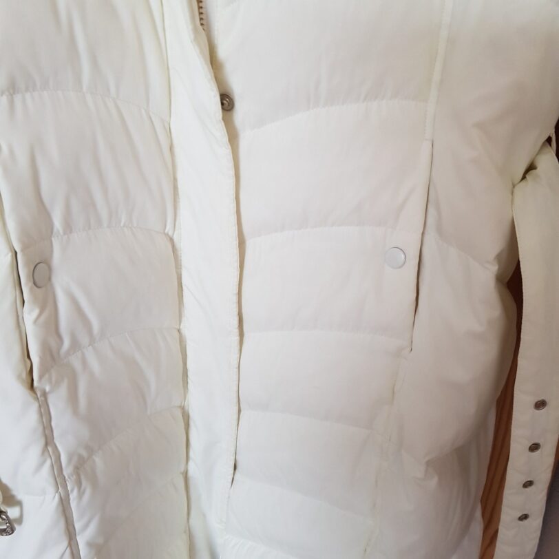 Midi-Daunenmantel aus den 80ern, weiß, XXL