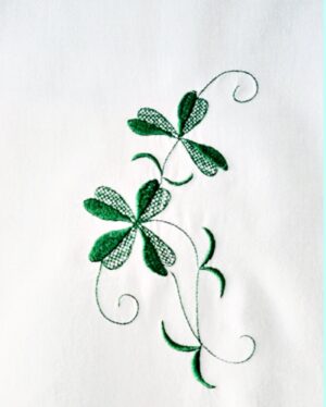 gestickte Scheibengardine vintage Landhaus