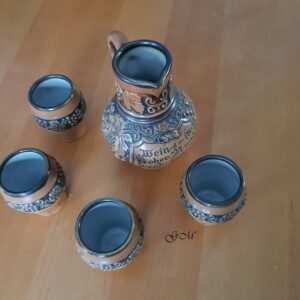 Weinset Krug mit 4 Weinbechern, GERZ