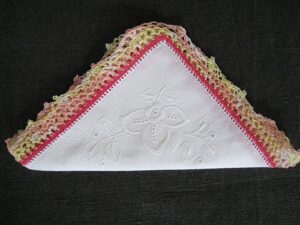 Stofftaschentücher, handumhäkelt, 28x28cm