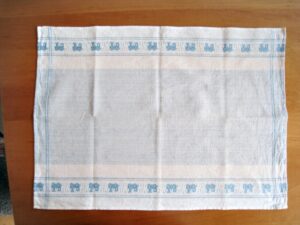 vintage Halbleinen Geschirrtuch, ca 65 x 47 cm