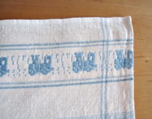 vintage Halbleinen Geschirrtuch, ca 65 x 47 cm