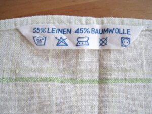 vintage Halbleinen Geschirrtuch, ca 65 x 47 cm