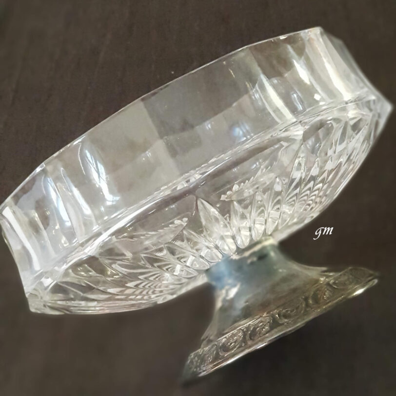 Vintage Obstschale Kristall Silberfuss