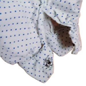 Vintage, handgemachte weiße Bluse mit blauen Punkten, 50er
