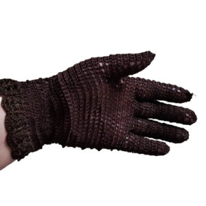 Vintage, gehäkelte Handschuhe, Damen, braun, 40er Jahre