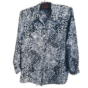 Vintage, gemusterte Bluse 80er Jahre, Blusenshirt