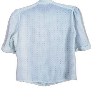 Vintage, weiße Bluse mit blauen und roten Punkten, 50er