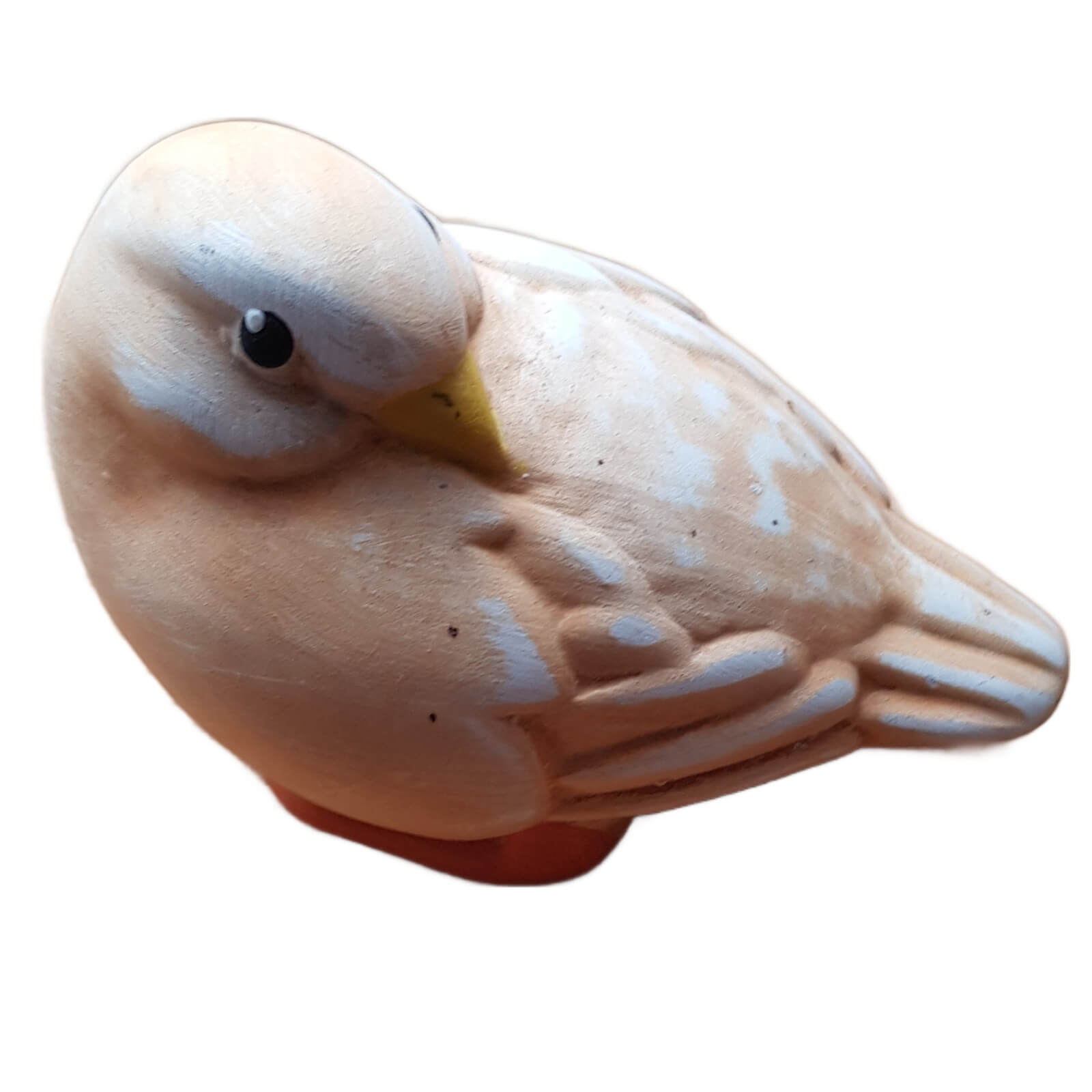 Keramikvogel, gelber Vogel aus Ton