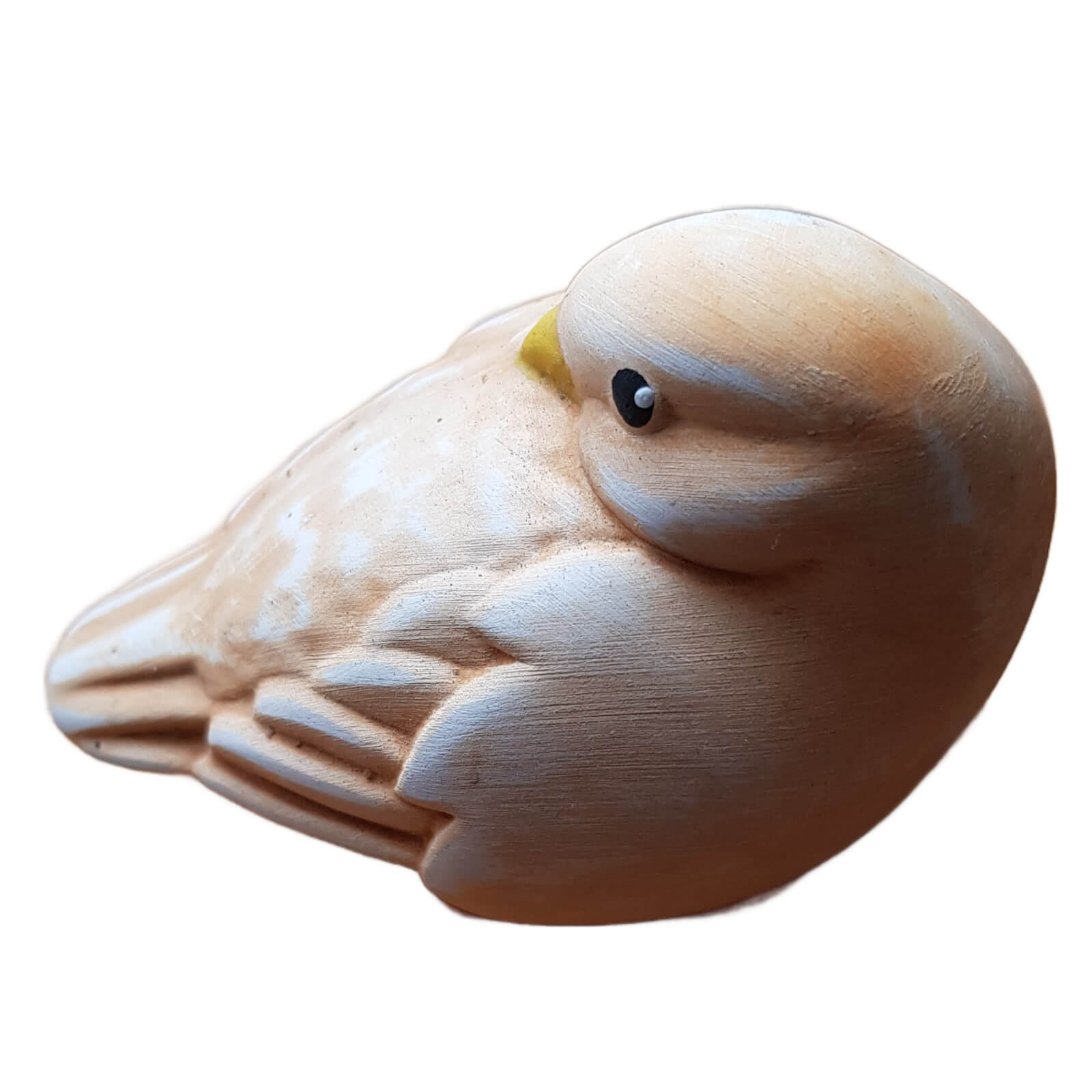 Keramikvogel, gelber Vogel aus Ton – Bild 2