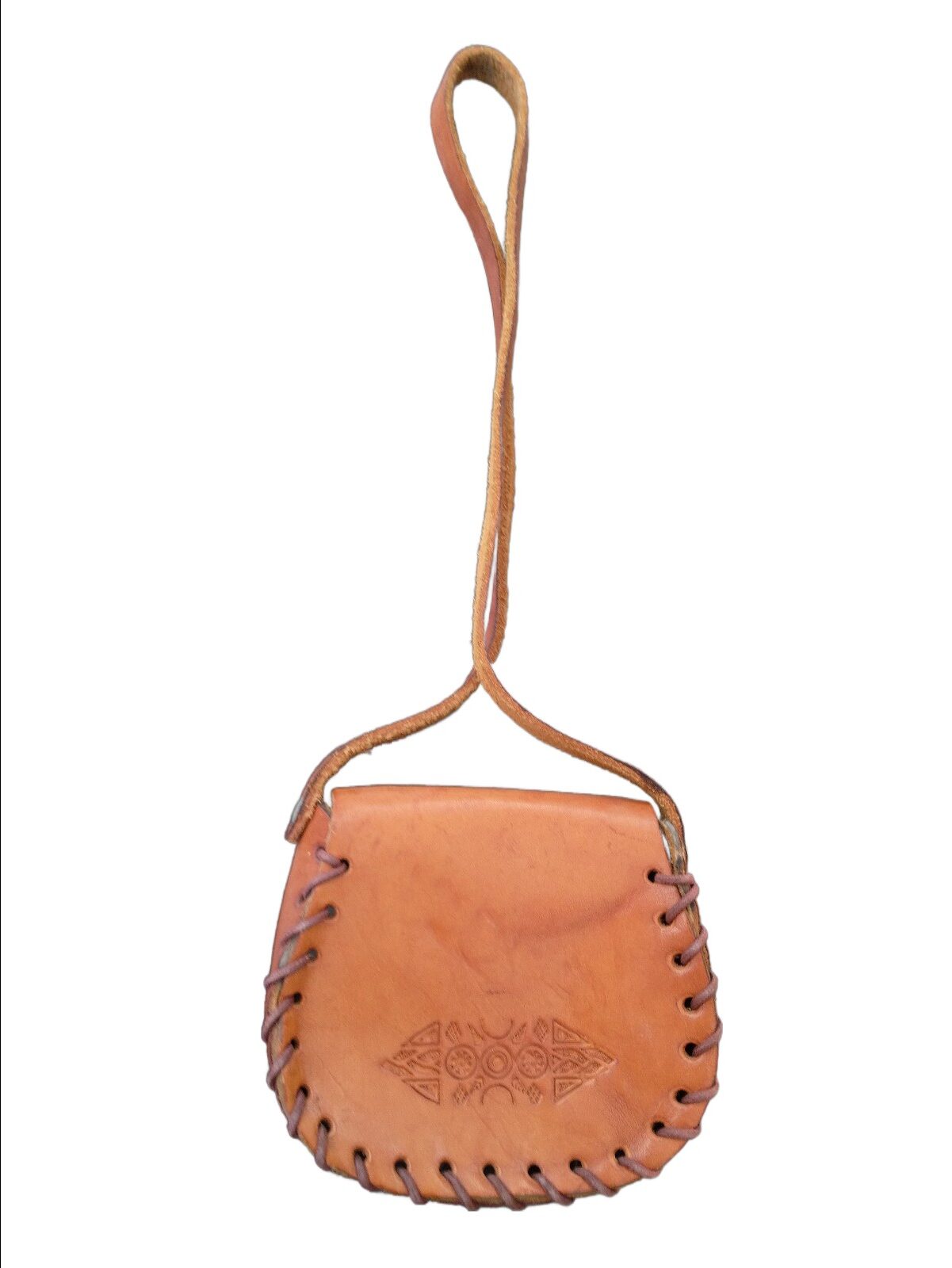 Vintage - braune Lederhandtasche für Kinder - 80er Boho – Bild 2